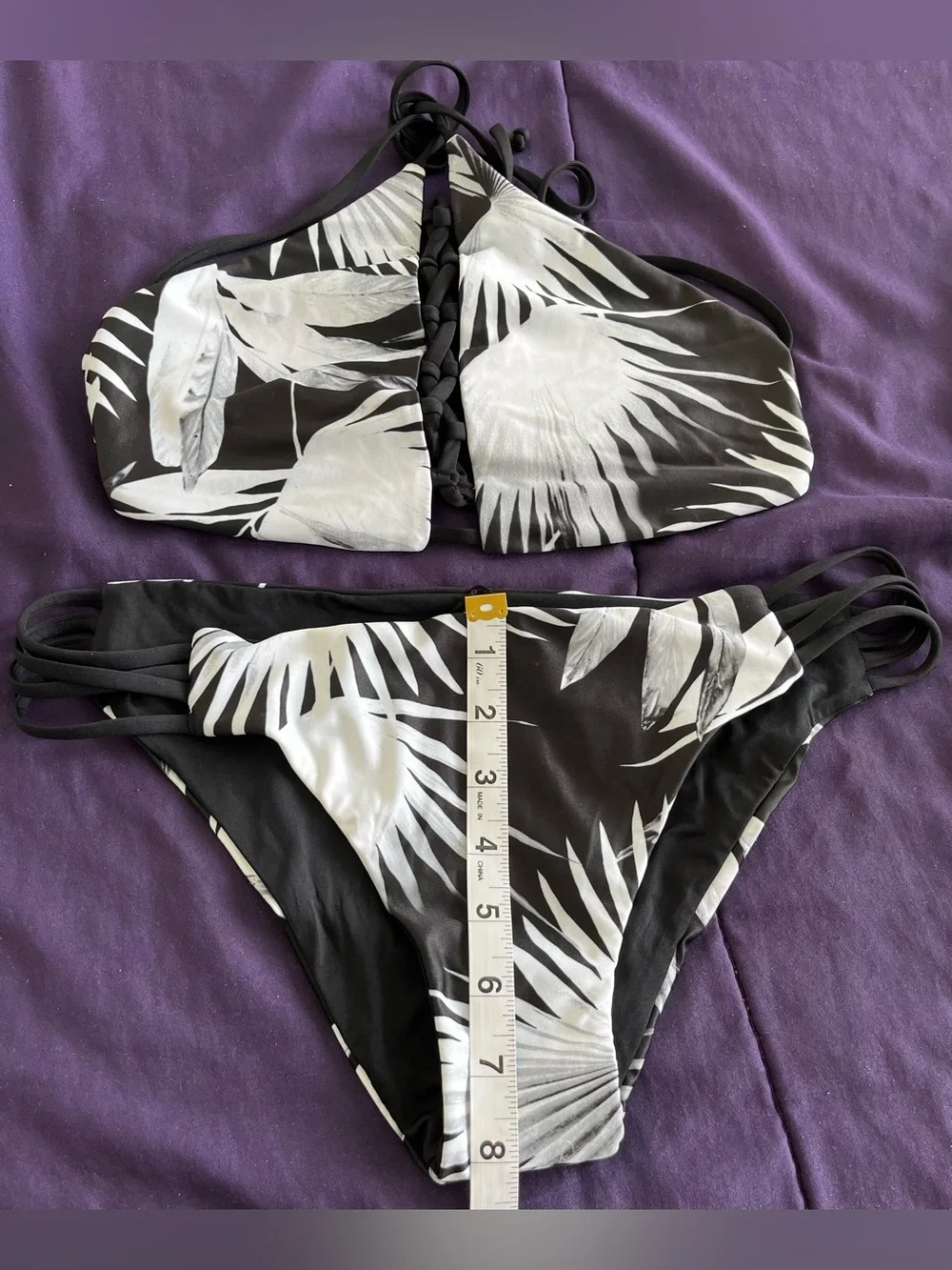 NEW L*Space Floral Reversible Bikini Set Nikki Top & Low Down Bottoms Medium